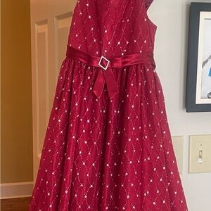 Love Red Formal Kids Dress with Embellishments